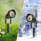 LightingWill 5W Landscape Lighting, Warm White 3000K-3500K, DC 12V LED Low Voltage Landscape Lights, IP65 Waterproof Pathway Lights for Outdoor Garden, Yard, Fence, House, Lawn, Tree, Flags (8 Pack)