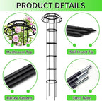 2-Pack 77-Inch Garden Trellis for Climbing Plants,Heavy-Duty Metal Obelisk with Mushroom Top,Stable Support for Potted Clematis,Tomato,Cucumber,Rose,Pea & Vine