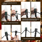 60 Pcs 5 Inch Christmas Light Stakes Universal Yard Lawn Holiday Light Stakes for C7 C9 String Lights Holders on Yards, Pathways (Green)