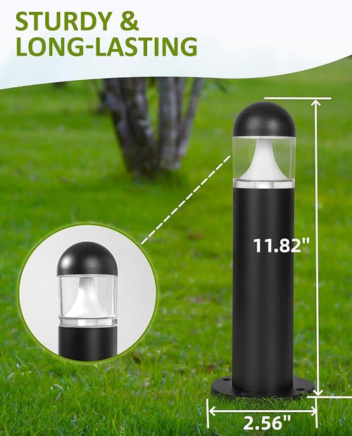 2 Pack Low Voltage Landscape Pathway Lights, 12V LED Bollard Light IP67 Waterproof, Outdoor Driveway Walkway Wired Lights (Included Connector and Stakes) - Yard Garden Lawn,2700K Warm White