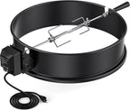 onlyfire Black Coated Steel Charcoal Kettle Rotisserie Ring Kit | Fits for Weber 22" Kettle Grills and Other Similar Grills, Turns Your Kettle Into A Chicken Roaster