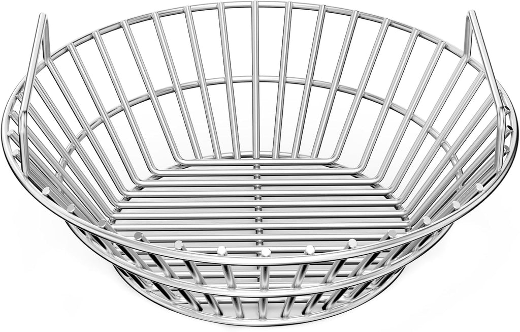 onlyfire Stainless Steel Charcoal Ash Basket with Handle Charcoal Holder | Fits Kamado Joe Classic and Large Big Green Egg