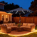 ABCCANOPY Durable Solar Led Patio Umbrellas with 32LED Lights 11FT (Deep Blue)