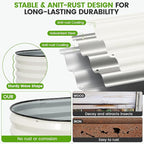 Galvanized Raised Garden Bed Outdoor |17'' Tall Planter Box Outdoor for Deep Root Plants | 3Pcs Raised Bed Kit for Gardening with Rubber Strip for Vegetables Flowers Fruits (White, 4x2x1.4FT)