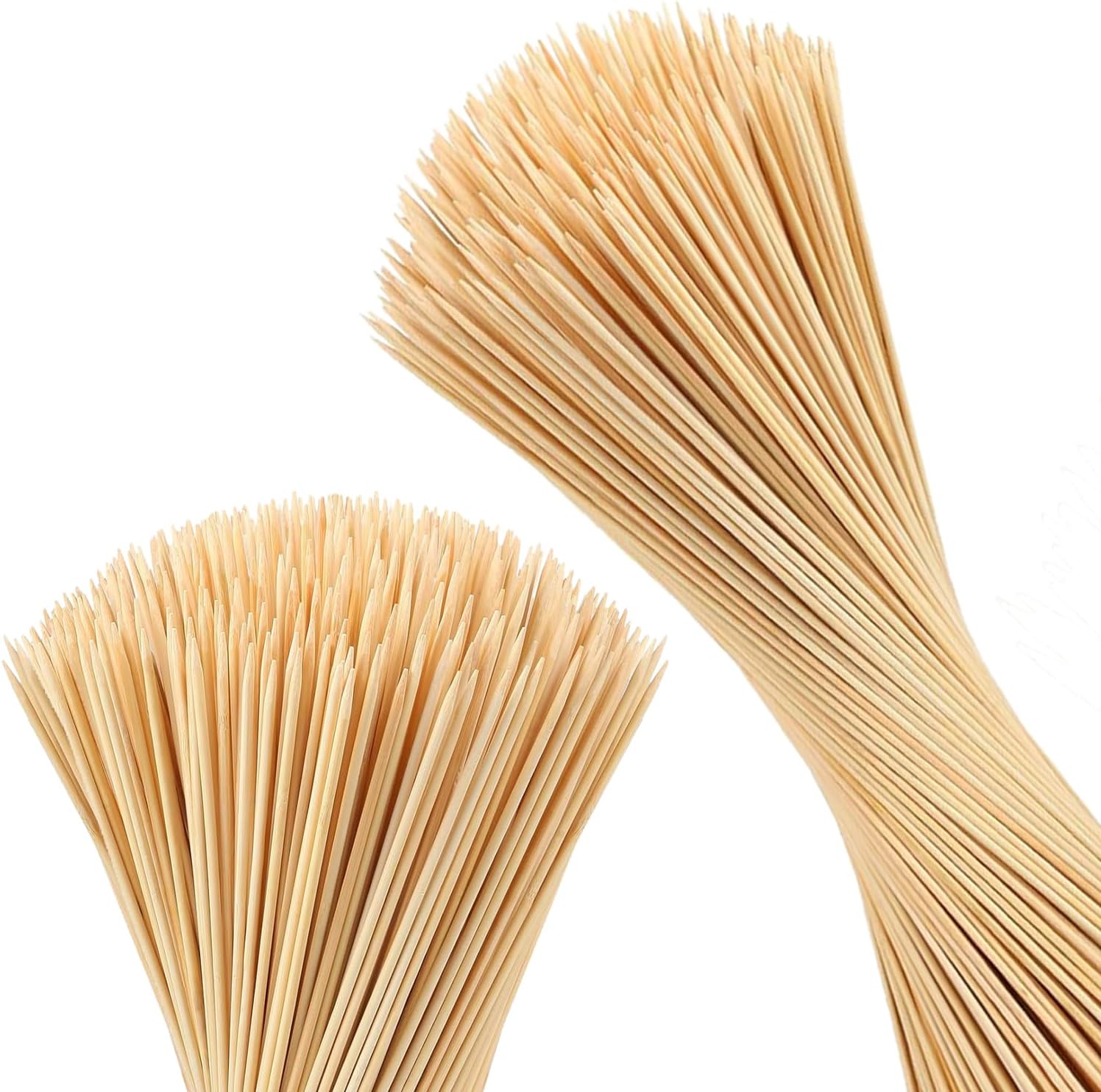 BETESINE 24 Inch Bamboo Marshmallow Roasting Sticks, 100 Pack, 6.3mm | Long 24-inch bamboo s'mores sticks for fire pits, campfires, hot dogs and cookouts; 100 disposable roasting sticks