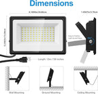 Olafus 2 Pack 90W LED Flood Light Outdoor, 9000LM Super Bright LED Work Lights Plug in, 6500K IP66 Waterproof Exterior Floodlight for Yard Lawn Garden