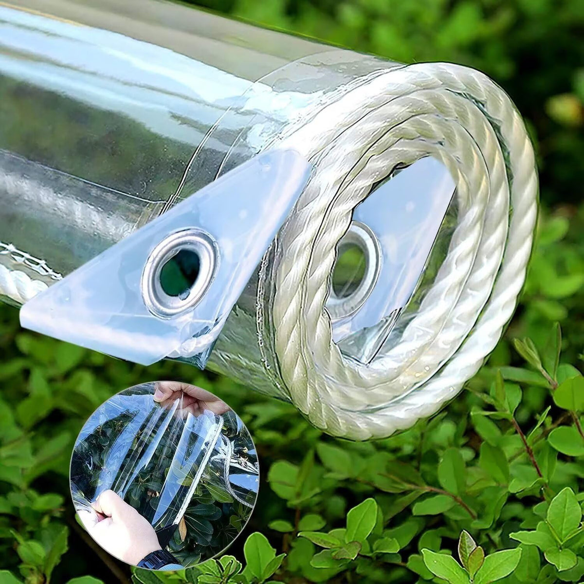 clear tarp heavy duty with metal grommets, 14, main product view