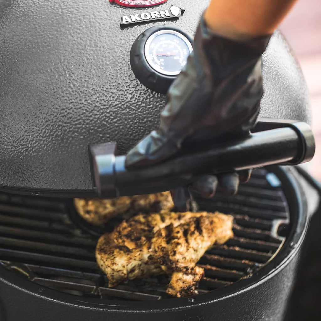 Char-Griller® AKORN Jr Charcoal Grill and Smoker Ceramic Smokin' Stone Accessory for Low-and-Slow Indirect BBQ Smoking Methods in Ivory, 11.75" L x 11.75" W, .75" H, Model 6211