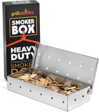 Stainless Steel Wood Chip Smoker Box for Gas & Charcoal Grills | XL Size | BBQ Smoker Accessory | Grilling Gift | Uses Wood Chips or Pellets