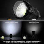 LemonBest LED Landscape Up Down Light 5W White LED Decorative Spotlight Lamp 110V with Plug for Indoor Outdoor Yard Step Wall Lighting (Cool White) (Include Spike)