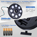 Dual-Power Patio Umbrella Light-Rechargeable & Battery Operated Umbrella Lights,Cordless Umbrella Pole Light for Patio Pool Accessories and Backyard Decor(4 AA Batteries Not Included)