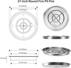 stanbroil 31 inch drop-in round fire pit with shown in use