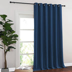 NICETOWN Blackout Sliding Glass Door Curtains, Room Darkening Thermal Insulated Curtains for Living Room Bedroom, Extra Wide Window Drapes, 1 Panel, W80 x L118, Moroccan Blue