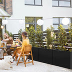 Heavy-Duty Galvanized Steel Planter with Removable Insert Shelf & 4 Drainage Holes - 32x12x24 Inches Large Size Planters for Outdoor/Indoor Patio, Black