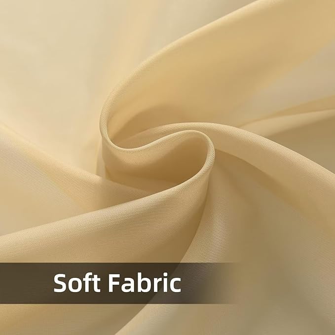 SpaceDresser Waterproof Outdoor Sheer Curtains for Patio - 4 Panels Rod Pocket Indoor Voile Sheer Curtain for Living Room,52W x 120L inch,Beige