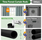 Time Forest Curtain Rods for Windows 32 to 240, 1 Inch Adjustable Black Heavy Duty Long Window Outdoor Curtain Rod for Patio, Modern Drapery Rods with Simple End Caps, Size 32"-240"