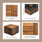 thyoi premium deck tiles, 10 pcs patio flooring, close-up detail