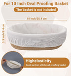 6 Pcs Sourdough Proofing Basket Liner, 10 Inch Oval Bread Proofing Cloth Liner for Banneton Basket Sourdough Baking Dough Baskets Cover (Cotton-Linen, Oval)