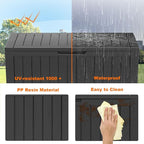 EasyUp 80 Gallon Resin Deck Box Storage Outdoor Waterproof Boxes Lockable UV Resistant Container for Patio Furniture Cushions Pool Supplies Garden Tool, Equipment Outside Storage Delivery, Black