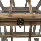 orchid & ivy large rustic wood & glass, close-up detail
