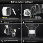 SANSI 25W 3000LM Motion Sensor Outdoor Security Lights, 5000K Daylight, Dusk to Dawn, 320° Angle Eave Mount Security Lights Super Bright for Yard, IP65 Waterproof, ETL Listed, Black