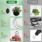 1 Pack Heavy Duty Retractable Plant Hangers, Adjustable Pull-Down Pulleys with 63" Stainless Steel Rope, Double Hooks for Hanging Plants, Bird Feeders, Planters & Pots, Indoor & Outdoor Use