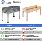 2PCS Galvanized Raised Garden Bed with Legs,2PCS 48×18×30in Elevated Planter Box for Backyard,Outdoor Garden, Patio, Balcony, 300lb Capacity,Silver