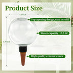3 Pack Self Watering Globes for Indoor Plant Plastic Water Bulbs 17.5 oz Automatic Watering Planter Insert Top Fill with Slow Release Control Plants Watering Devices System, Water Spikes Stakes
