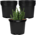 GREANER 2 Gallon Nursery Pots for Plants, 10 PCS Plastic Plant Pot with Drainage Holes for Indoor Outdoor, Garden, Greenhouse(Black)