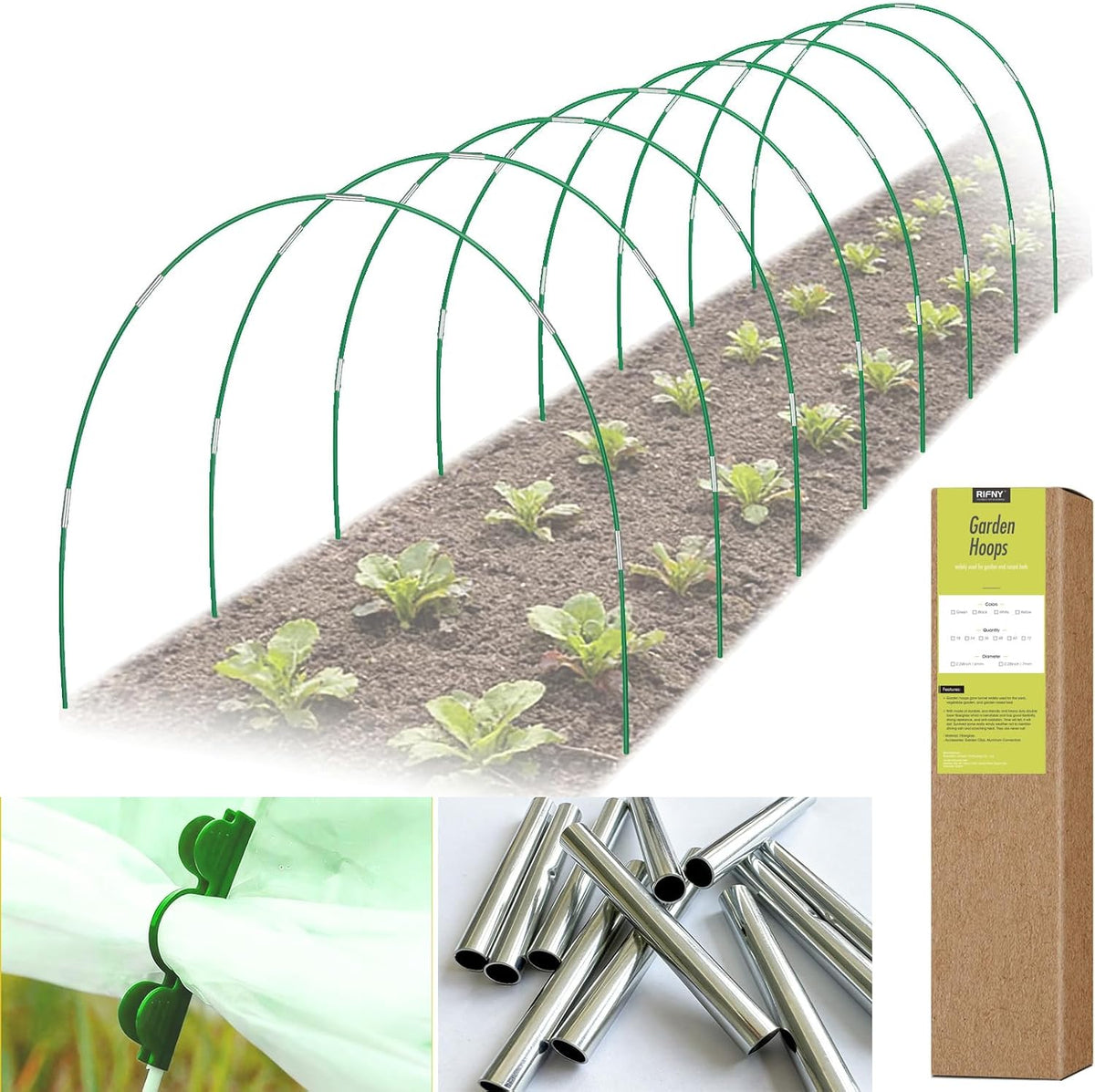 rifny garden hoops for raised beds, greenhouse hoops, main product view