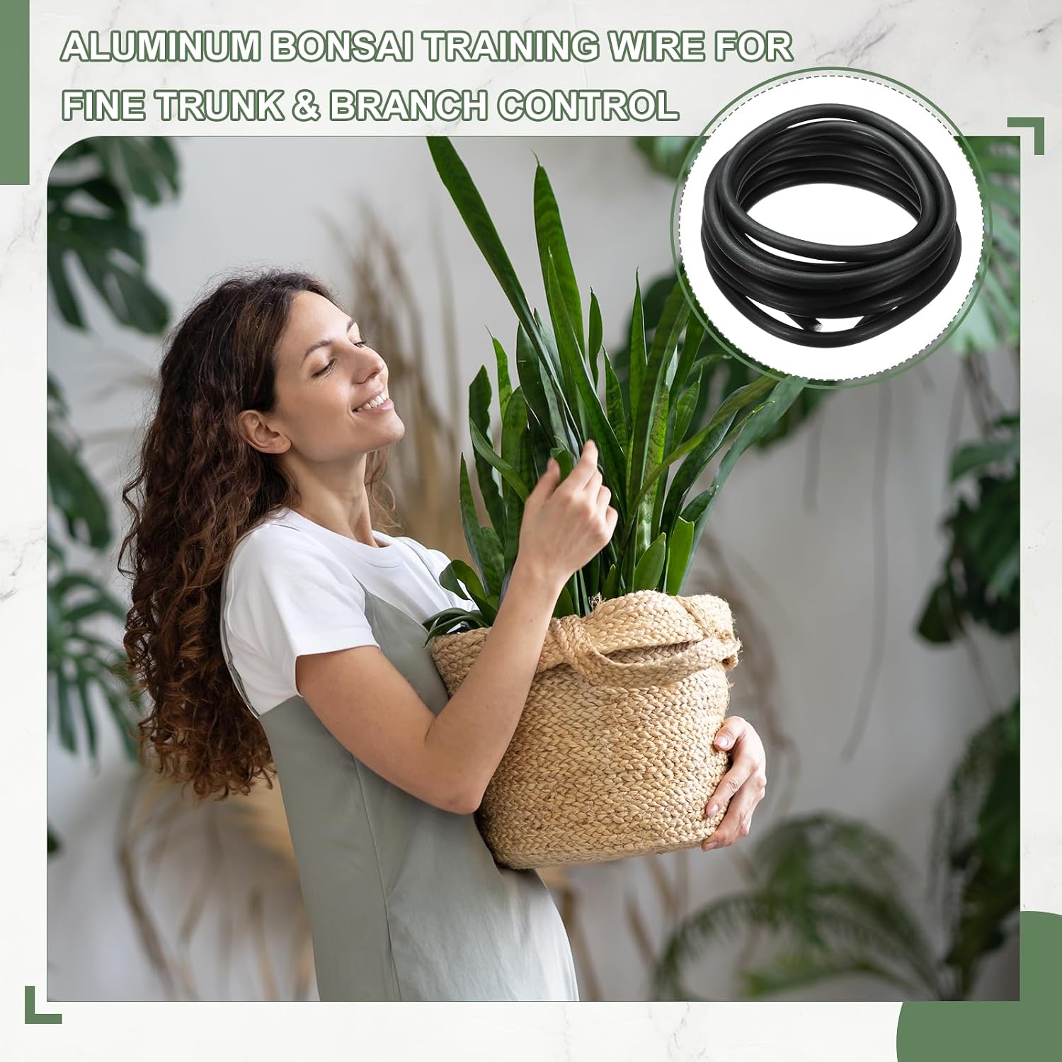 Bonsai Training Wire, 8mm x 9.8 ft Anodized Aluminum Floral Plant Training Wire Bendable Metal Stems Accessories for Gardening Branch Fixing Crafts (Black)