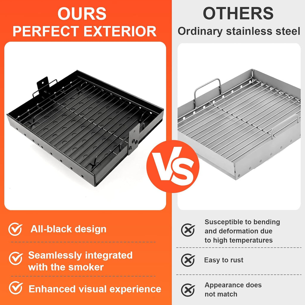 Uniflasy Stretchable Charcoal Tray for Expert Grill 24, Pit Boss, 15"-28" | Fits Pit Boss Memphis I, Char-Griller PS9900/2190/6500/6800/8500 and Smoke Hollow 47183T-21; supports varied grill widths