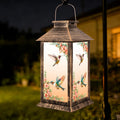 YHmall 5.5 x 13.8 Inch Hummingbird Solar Lanterns Outdoor Waterproof | Birthday Gifts for Women Mom and Grandma, Hanging Decorative Solar Lantern for Garden Yard Lawn Patio Decor