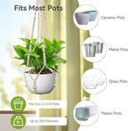 USLAI Macrame Plant Hanger Indoor Outdoor, Fits 4 to 15 Inch Pots, Strong Hanging Planter Holder, Boho Home Decor, 35 Inch, Ivory, Set of 3 (POTS NOT Included)