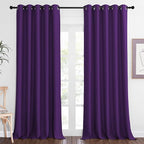 NICETOWN Blackout Curtain Drape for Bedroom - Light Reducing Thermal Insulated Solid Grommet Room Darkening Window Curtain 90 inches Long for Living Room (Royal Purple, 1 Piece, W66 x L90)
