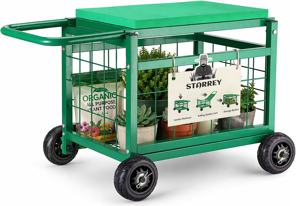 garden seat with wheels rolling garden stool heavy, main product view