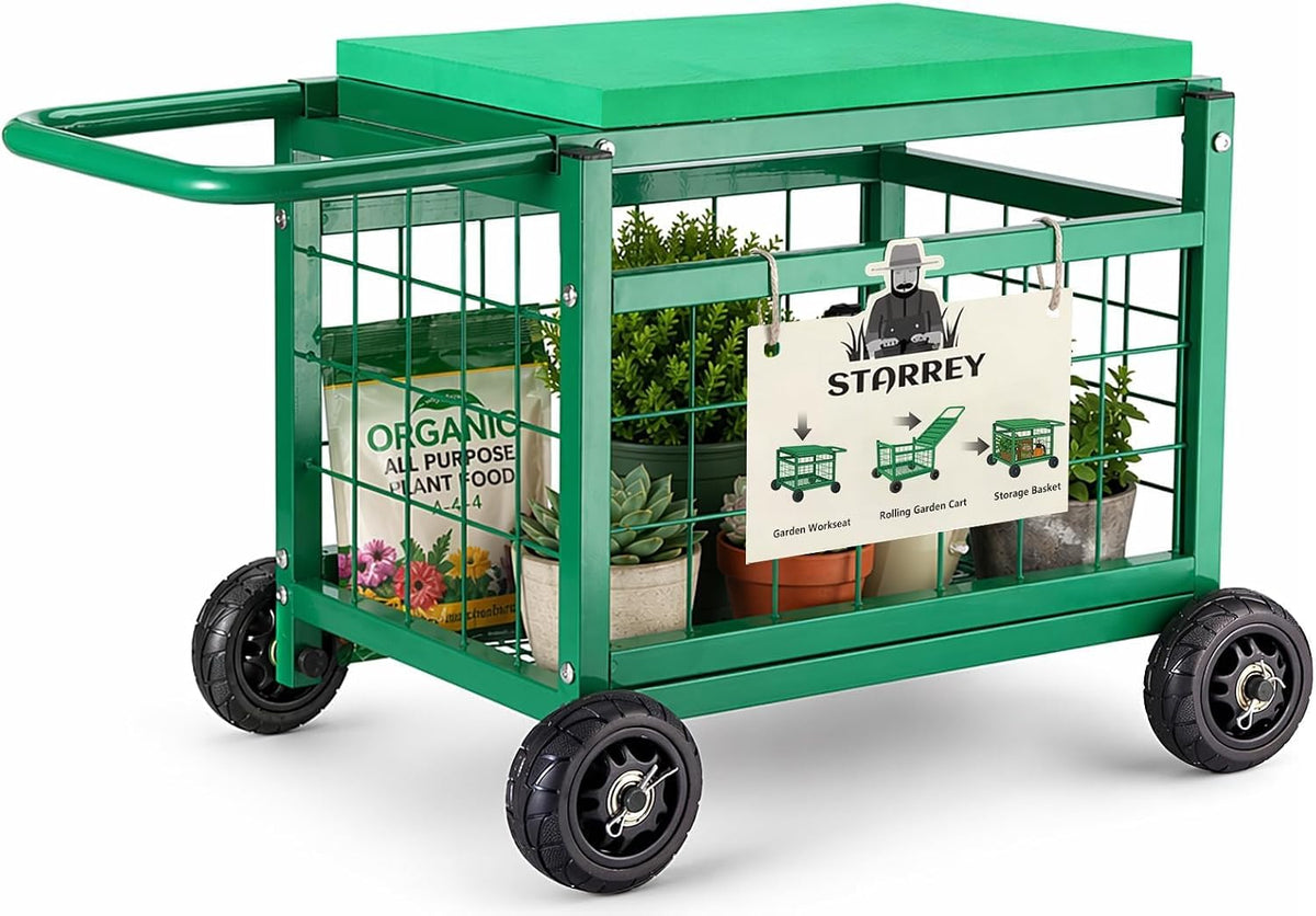 garden seat with wheels rolling garden stool heavy, main product view
