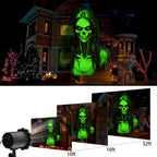 Halloween Projector Outdoor, 2026 Upgraded 3D Dynamic Skull HD Patterns,Clearer Holiday Light Ideal for Window Wall Displays and Halloween Garage Door Cover Projections