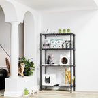 1000 lbs 4 Tier Shelf Metal Storage Shelves Shelving Wire Rack Heavy Duty Closet Organizers for Garage Kitchen Bathroom Laundry Black 15.7" D x 33.5" W x 59.5" H