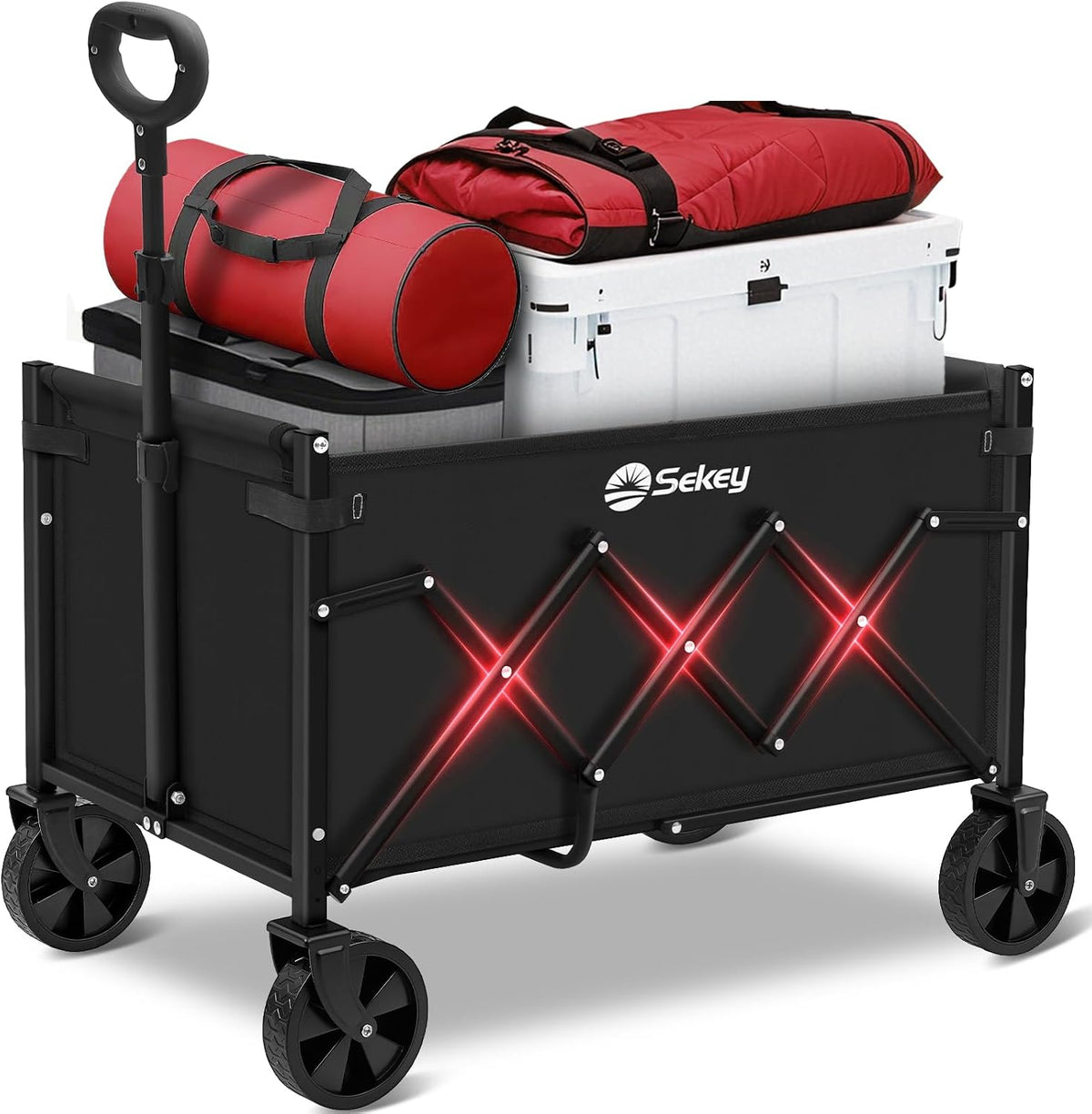 sekey lightweight collapsible wagon, 220 lb capacity, quick-fold, main product view