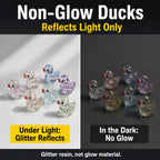 160 Pcs Mini Glitter Resin Ducks Non-Glow, 16 Colors Tiny Ducks to Hide Small Plastic Ducks Little Ducks for Fairy Garden Aquarium Micro Landscape Desk Decor DIY Crafts