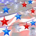 July 4th Red Blue and White Star Lights, 40LED 19FT Patriotic String Lights with Stars Battery Operated, 8 Lighting Modes & Timer, Waterproof Outdoor Independence Day Memorial Day Holiday Party Decor