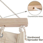 SUNCREAT Double Outdoor Hammock with 15 ft Stand, Standing Patio Hammocks for Outside, Beige