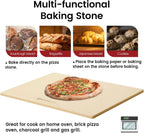 Pizza Stone, Rectangular Extra Large 23.6" x 15.8" x 0.6" Pizza Stones for Oven Grill, Industrial Commercial Heavy Duty Cordierite Baking Stone for Pizza Bread, Pizza Accessories, 14.19 lbs