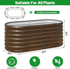 SnugNiture Galvanized Steel Raised Garden Bed Kit, 4x2x2 ft Large Metal Planter Box Outdoor for Gardening Vegetables, Flowers and Fruits