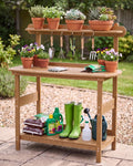 hips outdoor potting table bench with 3-tier storage, main product view