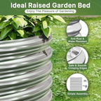 2 PCS Tall 8x4ft Galvanized Raised Garden Bed Outdoor, Metal Garden Bed for Vegetables, Above Ground Garden Box for Flower, Steel Raised Beds for Gardening