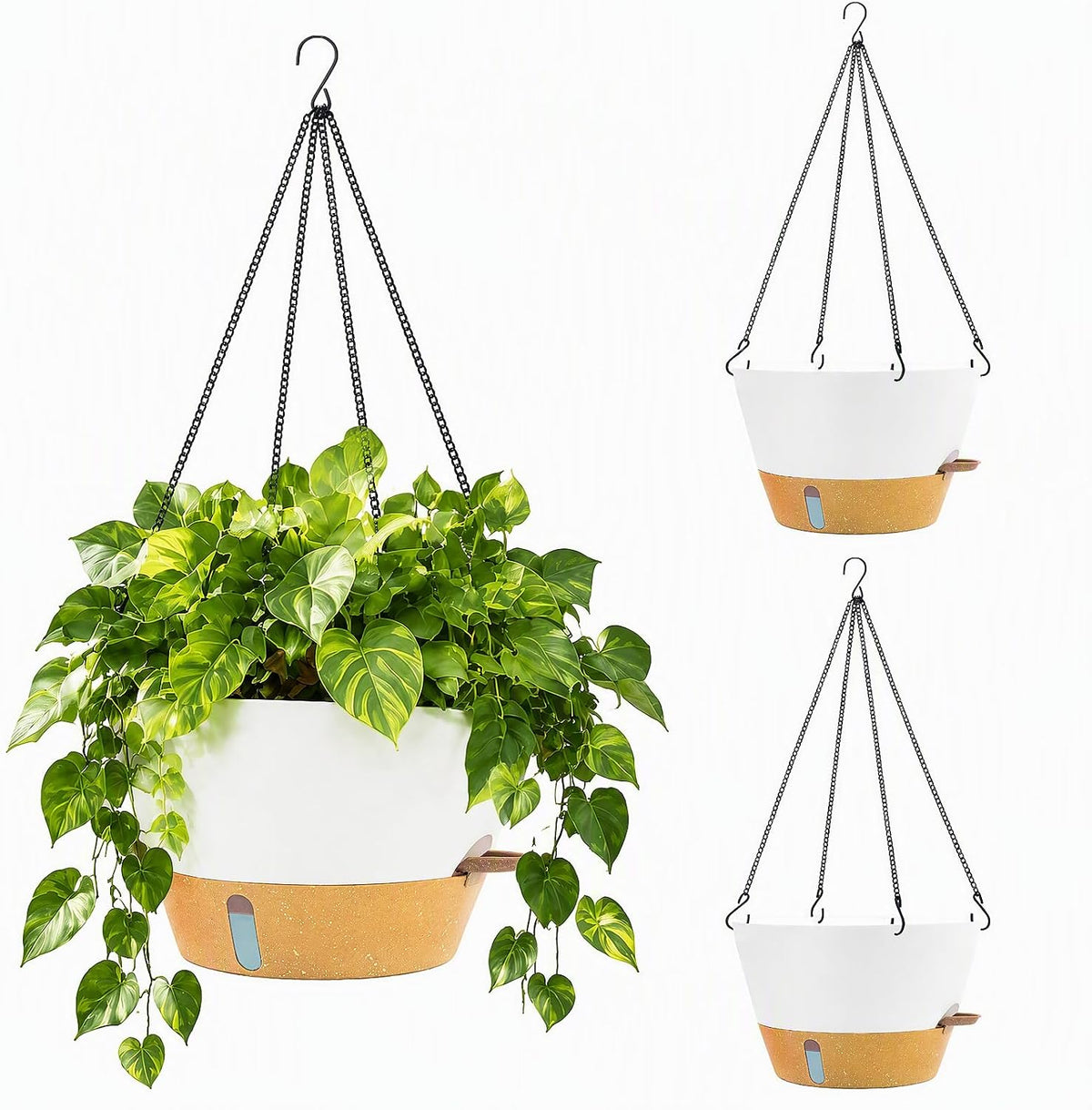 zmtech large 12inch self watering hanging planter, water, main product view