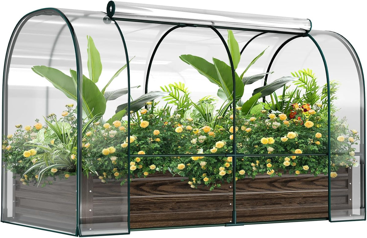 docred galvanized raised garden bed with pvc cover, main product view