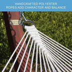 Lazy Daze Hammocks 12 FT Double Quilted Fabric Hammock with Spreader Bar and Detachable Pillow, 2 Person Double for Outside Patio Poolside Backyard Beach, 450lbs Capacity, Gray